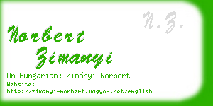 norbert zimanyi business card