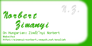 norbert zimanyi business card